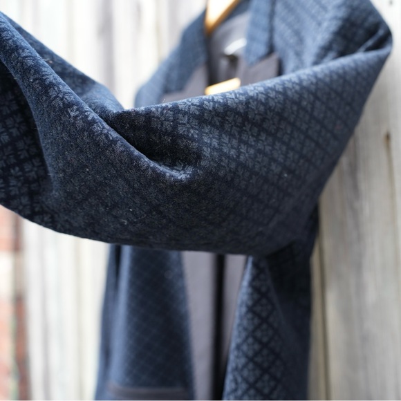 CLUB MONACO BLUE VELVET RELAXED DOUBLE BREASTED TUXEDO BLAZER BLACK LAPEL 2 - Picture 5 of 14